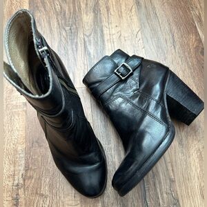 Frye Genuine Leather Heel Boots with Buckle